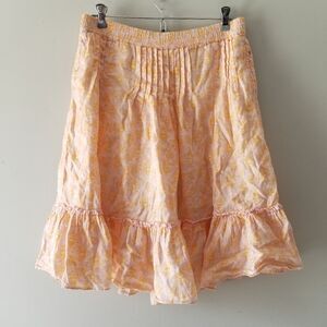 Lilly Pulitzer Linen A Line Skirt Orange Pink XS